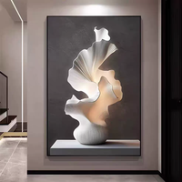 Décoration de salon, affiche de luxe, art mural moderne, peinture abstraite en porcelaine cristalline, lumière et ombre