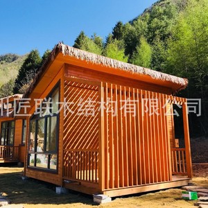 Cabane d'été moderne en bois, bois traité sous pression, camping, cabane extérieure - Product Image 3