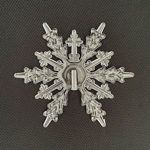Christmas Snowflake Light <b>Ornament</b> Plastic Solar Lighting Accessory Round Shape For Holiday Decor - Product Image 1