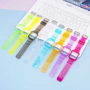 Housse de protection transparente pour <span class=keywords><strong>Apple</strong></span> <span class=keywords><strong>Watch</strong></span> Band Case 41mm 45mm 49mm <span class=keywords><strong>Bracelet</strong></span> pour Iwatch Series 1/2/3/4/5/6/7/SE <span class=keywords><strong>Bracelet</strong></span> de montre-<span class=keywords><strong>bracelet</strong></span> - Product Image 1