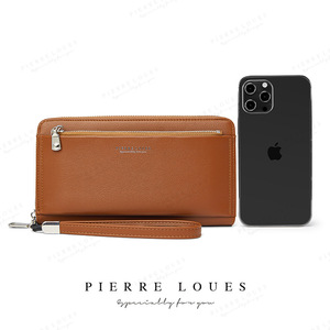 กระเป๋าสตางค์ใบยาวสำหรับผู้หญิง Pierre Loues แบบมีซิป ช่องใส่บัตรหลายช่อง ขนาด 6 นิ้ว สีพื้น กระเป๋าคลัทช์ ใช้ได้ทุกวัน - Product Image 4