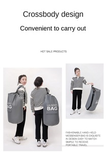 Bolsas de lavandería plegables para baño, bolsa de almacenamiento de ropa sucia con hombro - Product Image 5