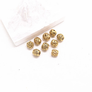 Perles d'espacement rondes en acier inoxydable plaqué or Yunnique pour la fabrication de bracelets, composants de bijoux - Product Image 2