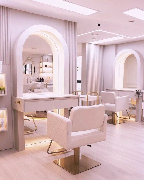 Modern Pink Gold Reclining Hair Salon Chair Footrest OEM