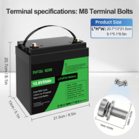 Batterie LiFePO4 DATOU BOSS 12V 50Ah, batterie rechargeable à décharge profonde avec BMS intelligent pour système solaire, camping-car, marine, hors réseau, STOCK UE
