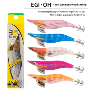 Señuelo de Pesca EGI-OH F para Calamar, Nuevo 2.0 #   2.5 #   3.0 #   3.5 #   Señuelo de Pesca Artificial de Camarón de Madera Súper Luminoso para Calamar - Product Image 1
