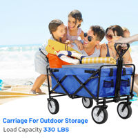 Chariot pliant à roulettes avec table intégrée, poignée réglable, housse de protection, chariot pliable pour camping en extérieur, capacité 150 kg, brouette