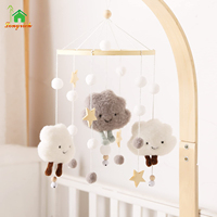 Jouet mobile 2-en-1 doux pour bébé avec support de bras, perles en bois, étoiles, suspendu au lit, décoration de chambre d'enfant pour garçons et filles, cadeau de naissance
