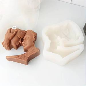 New Kiss <b>Face</b> Portrait Candle Silicone Mold DIY Couple Human Body Soap <b>Making</b> Tool Home Art Plaster Decoration Valentine's Day - Product Image 4