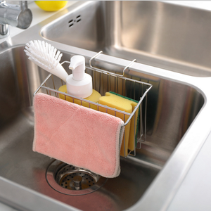 Soporte de esponja de cocina, organizador <span class=keywords><strong>Caddy</strong></span> de fregadero de acero inoxidable, jabón, lavavajillas, escurridor de líquido, cepillo, estante, cesta de drenaje - Product Image 4