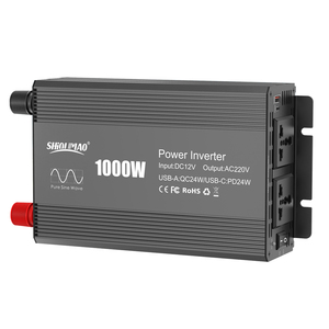 Inversor de Corriente para el Hogar SHiOUMAO, Inversor de Onda Sinusoidal Pura de 1000W 12V 220V, Inversor de CC a CA para Automóvil, Fuera de la Red - Product Image 1