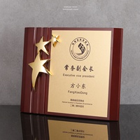 Op Maat Gemaakte Kerst Volkskunst Bronzen Trofee Houten Plaquette Medaille Aandenken Trofee Doos Logo Ster Award Blank Gemaakt Zinklegering Metaal