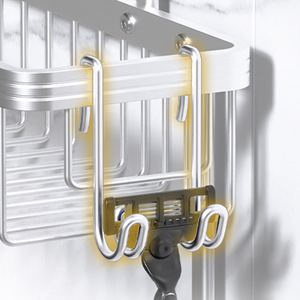 Bathroom <b>Shower</b> Rack Aluminum 60X70cm Wall Mounted Corner <b>Storage</b> With 2 Layers Durable For Shampoo Soap - Product Image 3