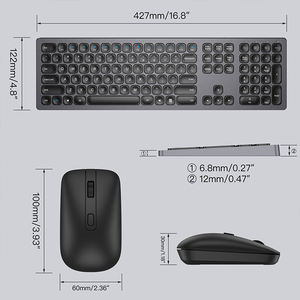 Oem Simple Multimedia 2.4G <b>Rechargeable</b> <b>Wireless</b> Keyboard and <b>Mouse</b> Combo Ergonomic Office <b>Wireless</b> Keyboard and <b>Mouse</b> Set - Product Image 2