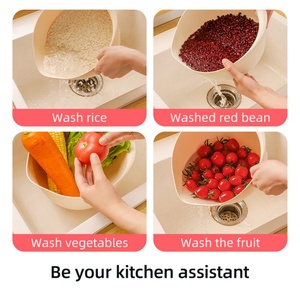 Cesta coladora de plástico poroso para arroz, verduras y frutas - Product Image 2