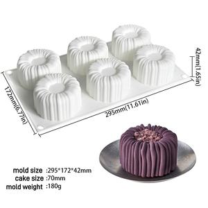 <span class=keywords><strong>Moule</strong></span> à Mousse en Silicone 6 Trous Dessert <span class=keywords><strong>Charlotte</strong></span> Moules à Mousse - Product Image 4