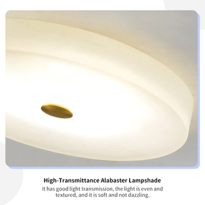 Alabaster Ceiling Lamp Natural Stone Brass Modern Luxury Flush Mount Bedroom Living Room Hotel Villa Factory Wholesale Custom - Product Image 4