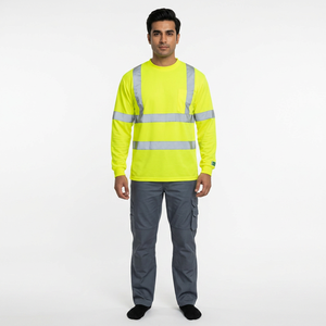 Camiseta de Trabajo de Alta Visibilidad Reflectante, Ropa de Trabajo de Alta Calidad, 100% Poliéster, Manga Larga, Unisex, con Protección Contra Pinchazos - Product Image 1