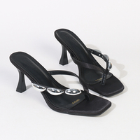 Y 36-42 Sandales Femme Grande Taille Mode Simple Talon Aiguille à Clipser Polyvalentes Soirée Talons Sexy