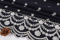Tissu tissé 100 % coton biologique brodé pour vêtements et textiles de maison, respirant et tendance pour garçons et filles