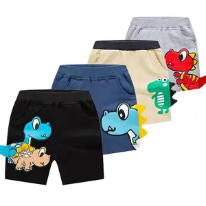 Calcinha de algodão infantil, bermudas estampadas e em branco para meninos 7 cores, bermudas infantis de verão