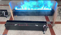 Perapian Air 3D Baja Terpasang Listrik dengan Layar LED, Nyala Api Multiwarna, Dikendalikan Remote dan Aplikasi, untuk Rumah Tangga, Bahasa Inggris