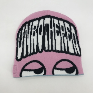 Bonnet d'hiver unisexe personnalisé avec logo, réversible bicolore, chaud, avec étiquette tissée, motif de personnage de <span class=keywords><strong>dessin</strong></span> <span class=keywords><strong>animé</strong></span> ou de fruit pour l'extérieur - Product Image 3