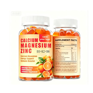 Gummies de Calcium, Magnésium et Zinc avec D3, B6 et K2 pour Adultes - Complément Herbal pour la Gestion de l'Énergie - Product Image 1
