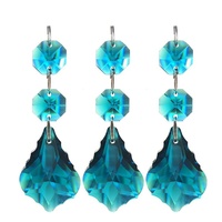 Pendentif Feuille d'Érable en Cristal 38mm, Bijou Coloré, Accessoire de Perles pour Rideau de Porte DIY, Cristal Blanc Simple Face, Thème Végétal