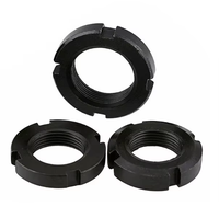 Écrou de blocage rond en acier au carbone noir M12 14-120, écrou fendu pour fixation sécurisée, écrous de blocage GB812