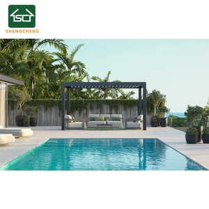 Pergola bioclimatique d'extérieur étanche Pergola de jardin d'extérieur à ouverture électrique en aluminium avec lumière LED - Product Image 1