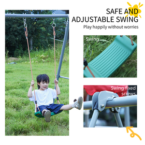 Juego <span class=keywords><strong>de</strong></span> Columpios y Tobogán <span class=keywords><strong>de</strong></span> Plástico para Niños Pequeños para Jardín Exterior <span class=keywords><strong>con</strong></span> <span class=keywords><strong>Aro</strong></span> <span class=keywords><strong>de</strong></span> Baloncesto <span class=keywords><strong>de</strong></span> Metal y Accesorios <span class=keywords><strong>de</strong></span> Aleación - Product Image 4