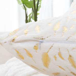 Nodric غطاء الوسادة الذهبي الريش وسادة غطاء قصيرة الصوف المخملية غطاء الوسادة s حالات لينة غامض المخدة - Product Image 5