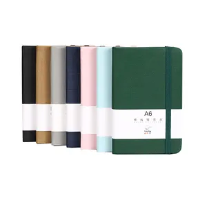 Hoge Kwaliteit A6 Notebook Hardcover Pu Lederen Pocket Notebook Met Pen Journal Notebook Met Aangepaste Logo