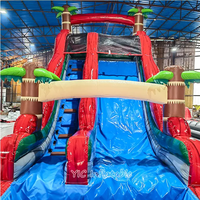 Toboggan aquatique gonflable, château gonflable géant avec piscine pour la location événementielle, personnalisable/OEM
