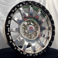 Velg Truk 4x4 Forged Beadlock Hitam Poles 6x139.7 8x165.1 4x100 5x114 6x114.3 untuk Dodge Charger Ford Ram 1500
