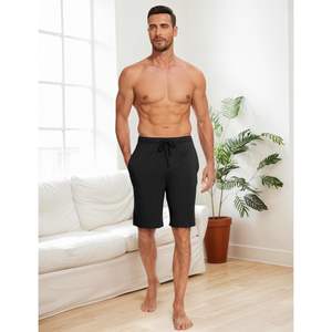 Pantalones Cortos de Bambú y Viscosa Personalizados para Hombre, Pantalones Cortos de Pijama Suaves con Bolsillos, que Absorben la Humedad, Ropa Casual para Estar en Casa, Pantalones para Dormir - Product Image 1