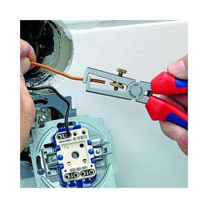 KNIPEX - 11 01 160 Insulation Stripper With opening spring, universal head <b>polished</b>, handles plastic coated, pliers <b>black</b> atrame - Product Image 2