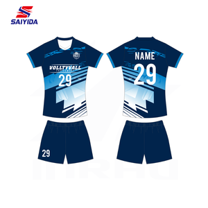 <span class=keywords><strong>Set</strong></span> uniformi da <span class=keywords><strong>pallavolo</strong></span> su misura professionali Unisex 100% Design Jersey in poliestere - Product Image 5