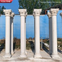 Colonnes corinthiennes classiques en marbre YOUFINE, piliers architecturaux décoratifs pour la décoration paysagère de villas