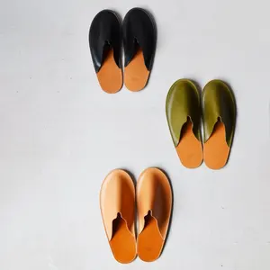 Kustom desainer PU sandal nyaman kulit sandal rumah dalam ruangan kulit mewah wanita sandal