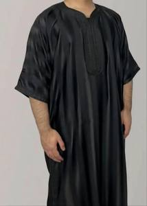 Túnica Marroquí para <span class=keywords><strong>Hombre</strong></span>, Thobe Musulmán con Bordado, Ropa Islámica, Moda Árabe Saudí, Thawb, Túnica Informal, Transpirable y Ligera, Abaya - Product Image 4