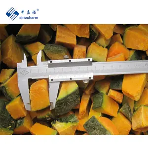 Sinocharm Frozen Vegetables Factory BRC-A Approved IQF Pumpkin Cut Wholesale Price 10kg Carton Frozen Fresh Pumpkins