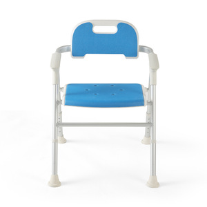 Chaise de douche pliante Hejianze en alliage d'aluminium, capacité de 150 kg, avec accoudoirs pour personnes âgées et femmes enceintes - Product Image 2