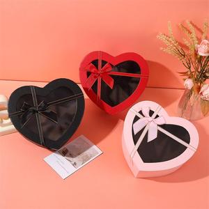 DAMAI Boutique Valentine's Day Heart Shaped Gift <b>Boxes</b> with Window Nesting Cardboard Box for Holiday <b>Present</b> Wrapping Packaging - Product Image 1