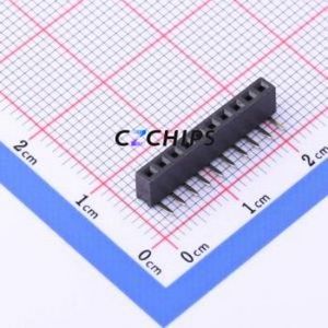 PM200-1-10-W-4.3 Pin Socket Bent Lead Through Hole,P=2mm Connector 1x10P 2mm Square Hole Right Angle Insert - Product Image 1