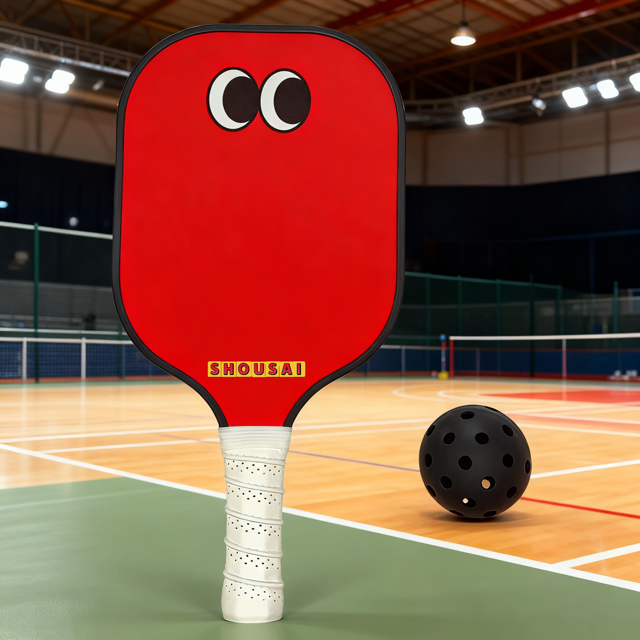 Red Smile Beginner Racket - Outdoor/Indoor Use, Glass Fiber PP Honeycomb Core Pickleball Paddle
