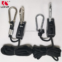 Offre Spéciale verrouillage cintre levage lanière réglable plante lampe fronde crochet corde 1/8 "cliquet cintre poulie corde pour LED élèvent la lumière