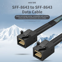 2022 Baru 1M Internal Mini HDD Laptop SAS SFF-8643 Ke Konektor SFF-8643 12GB Kabel Data Hard Disk Mini SAS Konduktor Tembaga Murni