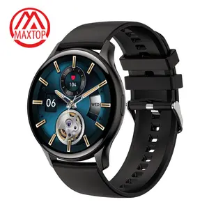 Maxtop Fashion Round AMOLED Smartwatch Calling Function Android Smart Watch Mens Waterproof Touch Sport Fitness Smart Watches